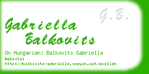 gabriella balkovits business card